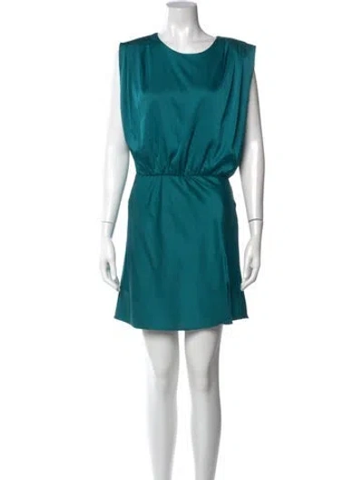 Pre-owned Astr Crew Neck Mini Dress In Blue