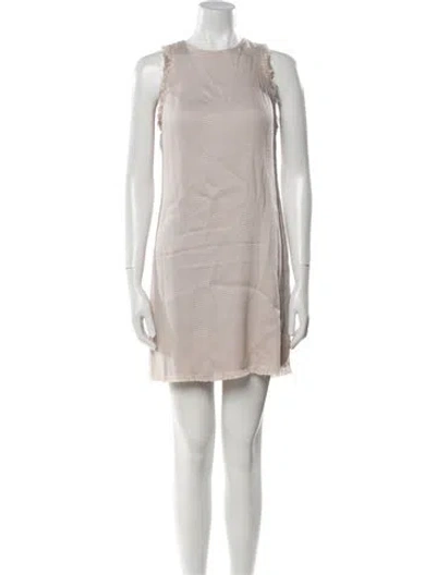 Pre-owned Astr Crew Neck Mini Dress In Neutral