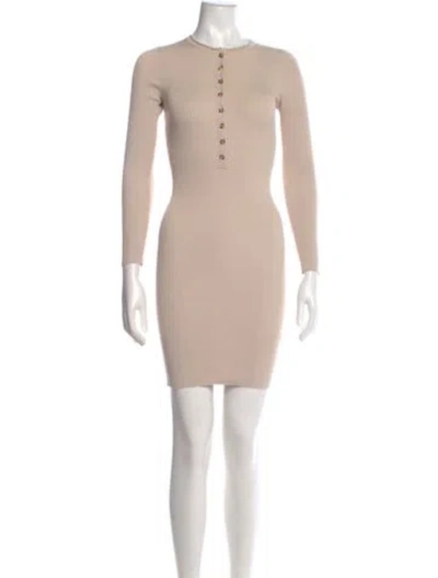 Pre-owned Astr Crew Neck Mini Dress In Neutral