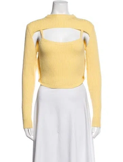 Pre-owned Astr Crew Neck Sweater W/ Tags In Yellow