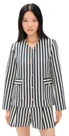 Astr The Label Danae Stripe Denim Jacket In Black