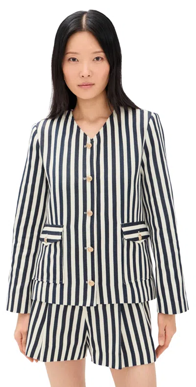 Astr The Label Danae Stripe Denim Jacket In Multi