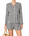 Astr The Label Danae Stripe Denim Jacket In Multi