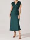 Astr Deitra Midi Dress In Teal Green In Blue