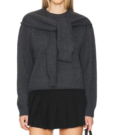Astr Delrin Double Layered Sweater In Charcoal In Pink