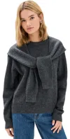 Astr Delrin Double Layered Sweater In Charcoal In Charcoal