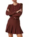 Astr Denisa Pleated Mini Skirt In Mulberry In Burgundy