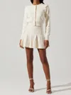 Astr Denisa Pleated Miniskirt In Beige