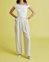 Astr Denison High Waisted Cargo Pants In Bone In Yellow