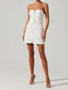 Astr Deniz Strapless Mini Dress In White In White