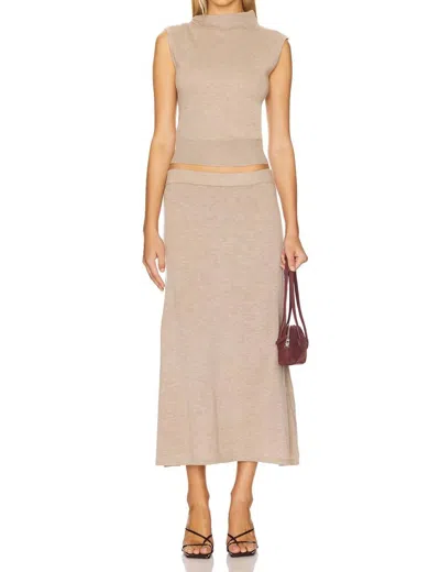 Astr Deora Sweater Skirt In Taupe In Neutral