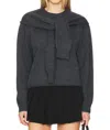 Astr Delrin Double Layered Sweater In Charcoal In Pink