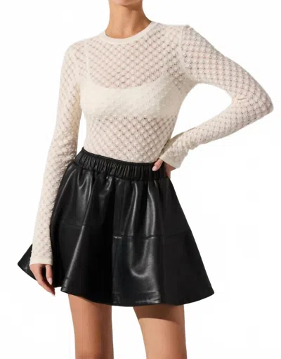 Astr Dex Sweater Top In Cream In White