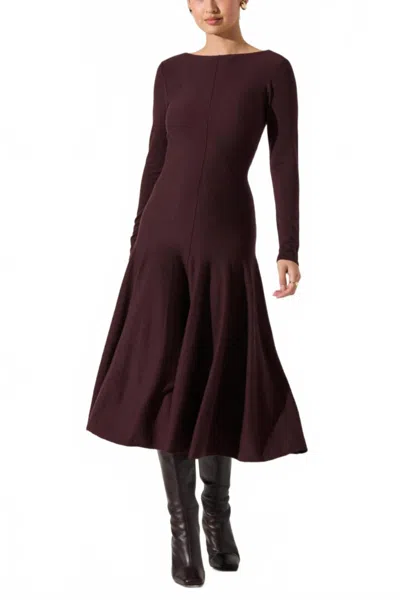 Astr Doreyda Sweater Dress In Eggplant In Burgundy