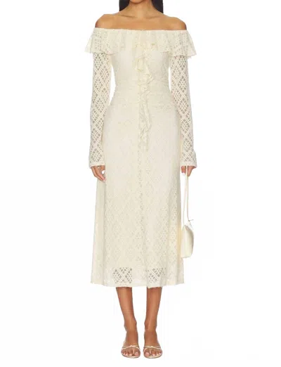 Astr Dorian Polyester Dress In Cream In Neutral