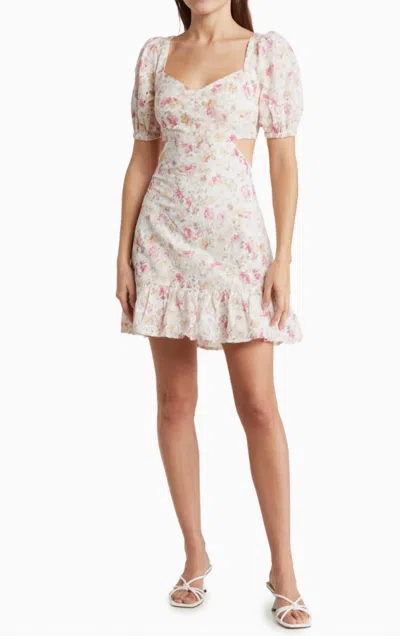 Astr Dorinne Dress In White Pink Multi Floral