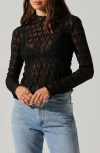 Astr Dorset Mesh Top In Black