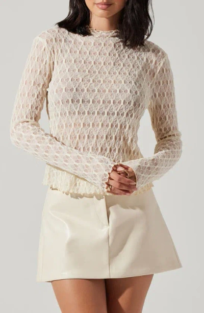 Astr Dorset Mesh Top In Cream