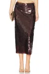 Astr Dova Midi Skirt In Bronze In Gold