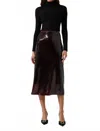 Astr The Label Dova Sequin Midi Skirt In Brown