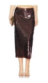 Astr Dova Midi Skirt In Bronze In 브라운