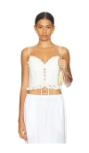 Astr The Label Dreama Crop Bustier Top In White