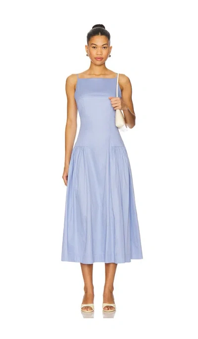 Astr Drop Waist High Neck Dress In 矢车菊蓝
