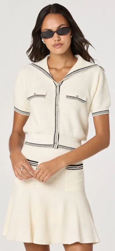 Astr Dynasty Cardigan In Ivory In Multi