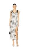 Astr The Label Eirene Lace Trim Polka Dot Dress In White