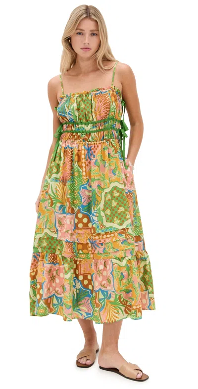 Astr Elisabeth Dress Mosaic Green Multi