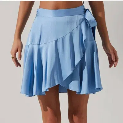 Astr Ellery Ruffle Mini Skirt In Blue