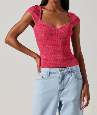 Astr Eloah Sweater Tank In Pink Space Dye In Multi