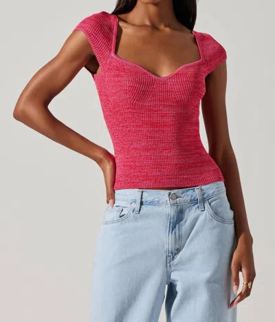 Astr Eloah Top In Pink Space Dye In Multi