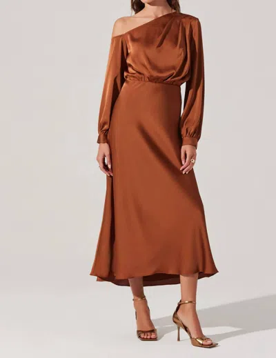 Astr Elwood Dress In Copper In Multi
