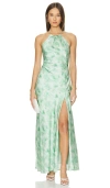 Astr The Label Elynor Floral Print Maxi Dress In 抽象绿