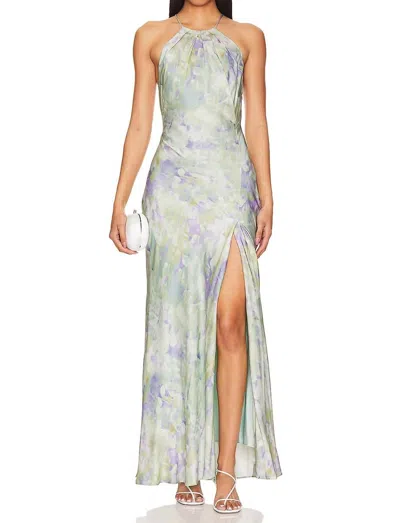 Astr Elynor Dress In Purple Abstract
