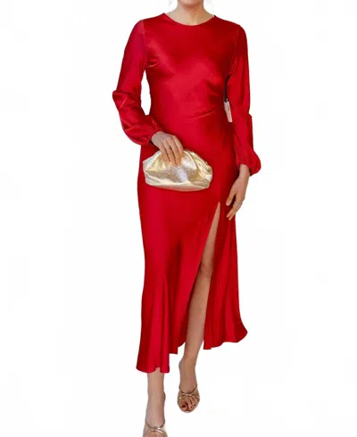 Astr Elyse Crew Neck Maxi Dress In Red