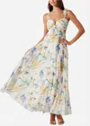 Astr Emese Floral Pleated Maxi Dress In Blue Multi Floral In Multi