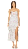 Astr The Label Emmi Floral Print Ruffle Dress In Multi