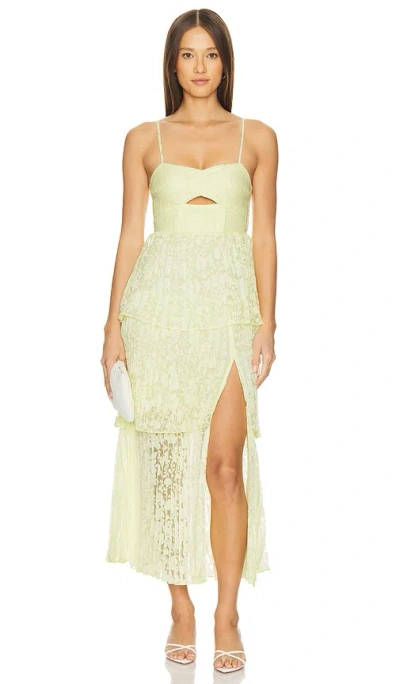 Astr Emmi Dress In Yellow Mesh Floral