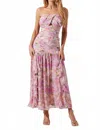 Astr The Label Estefany Floral Strapless Maxi Dress In Pink