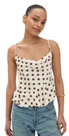 Astr The Label Everli Polka Dot Tie Back Top In Brown Polka Dot