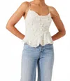 Astr The Label Everli Floral Applique Tie Back Top In White