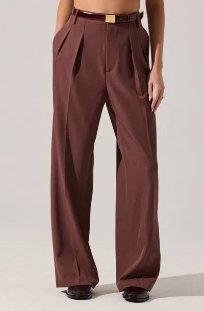 Astr Faria Pant In Burgundy In Brown