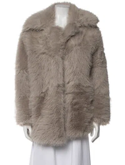 Pre-owned Astr Faux Fur Coat In Neutrals