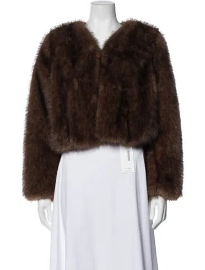 Pre-owned Astr Faux Fur Faux Fur Jacket In Brown