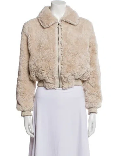 Pre-owned Astr Faux Fur Jacket In Neutral