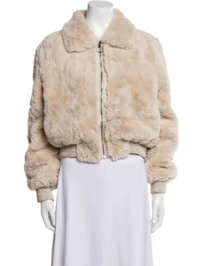 Pre-owned Astr Faux Fur Jacket In Neutral