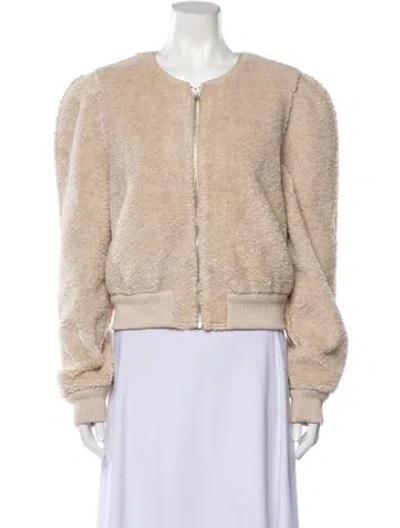 Pre-owned Astr Faux Fur Jacket In Neutral
