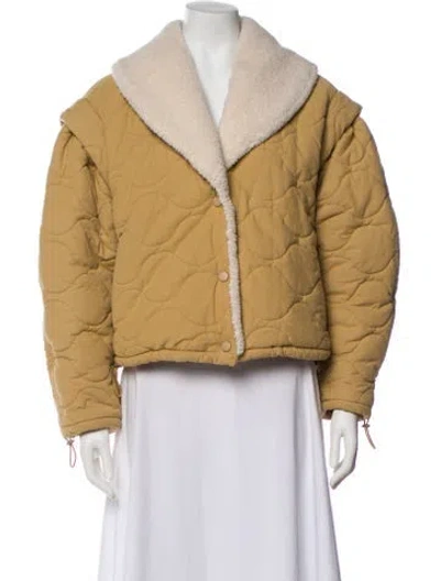 Pre-owned Astr Faux Fur Jacket In Neutral